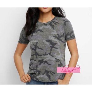 Prince Peter Silver-Stripes Camouflage Short-Sleeve Distressed Tee Burnout Camo